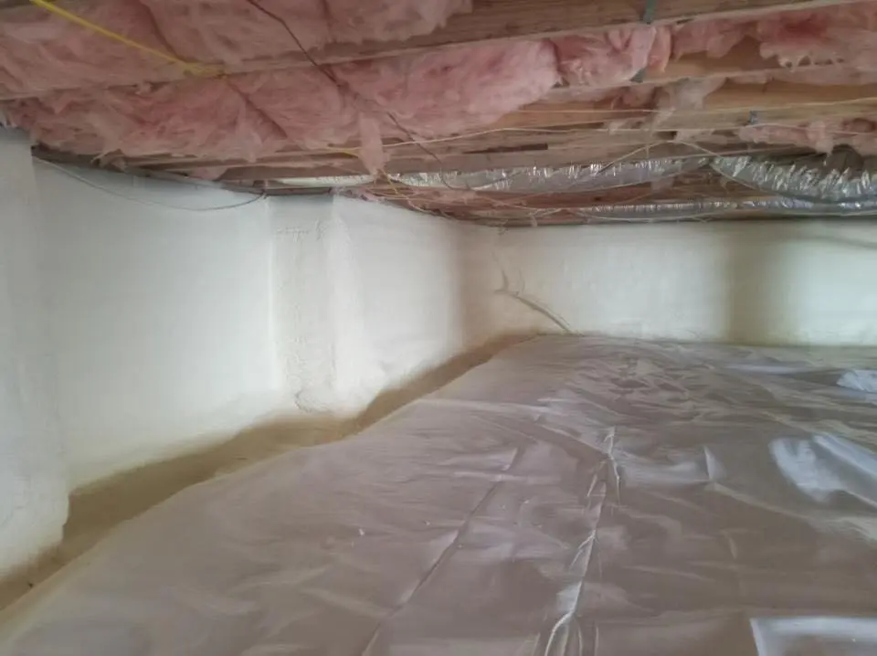 Crawl space encapsulation with closed-cell spray foam for Roof Waterproofing in Freetown